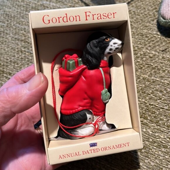 Vintage Schmid Gordon Fraser Dog Christmas Tree Ornaments. Spaniel - Picture 6 of 13